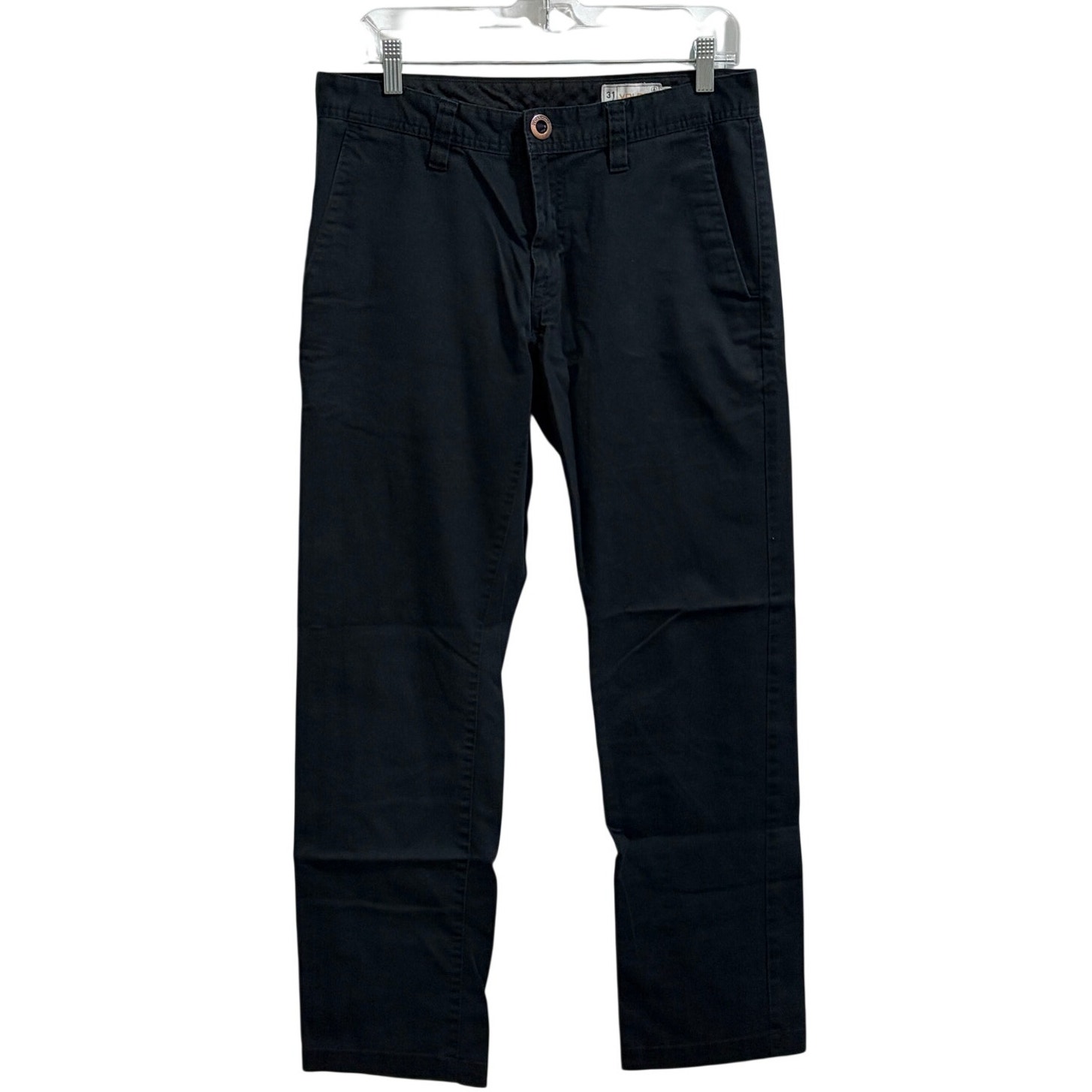 Volcom Frickin Pants Mens 32 X 31 Black Modern Stretch Twill Chino Casual Golf